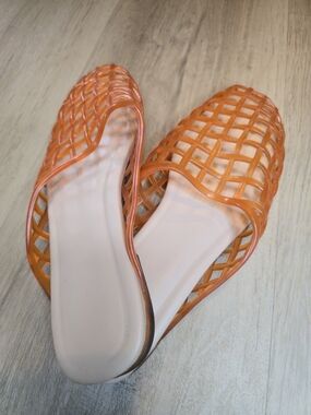 Orange Clear Jelly Sandals